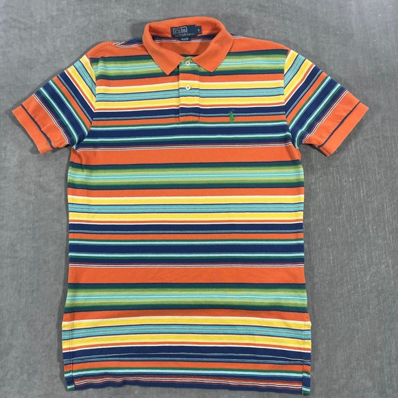 Polo Ralph Lauren Other - Polo Ralph Lauren‎ Mens Small Orange Green Blue Yellow Striped Polo Shirt